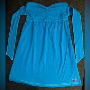Pre-owned Hollister Womens Strapless Blue Dress  Size Medium
